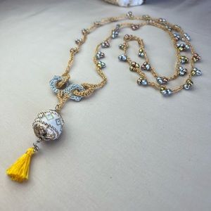 Crochet beaded necklace Boho necklace